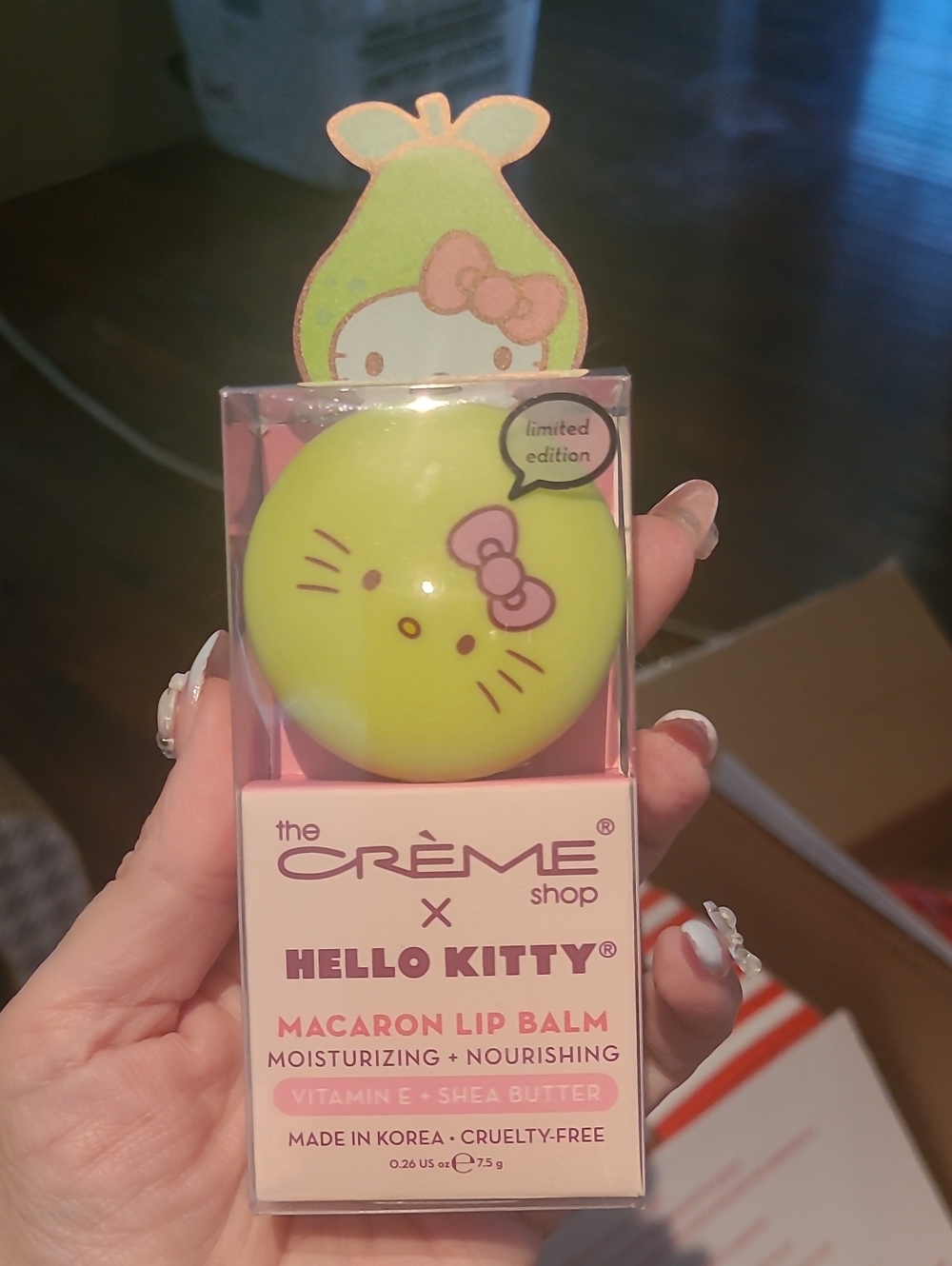 The Crème Shop x Hello Kitty Macaron Lip Balm - Juicy Pear